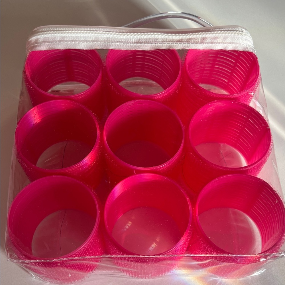 Set of Pink Hair Rollers